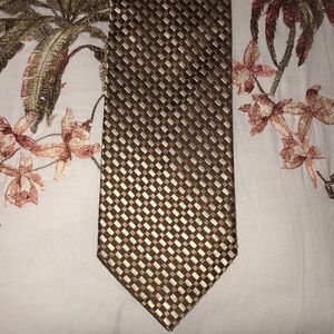Valerio Garati Tan Ivory Brown Silk Tie